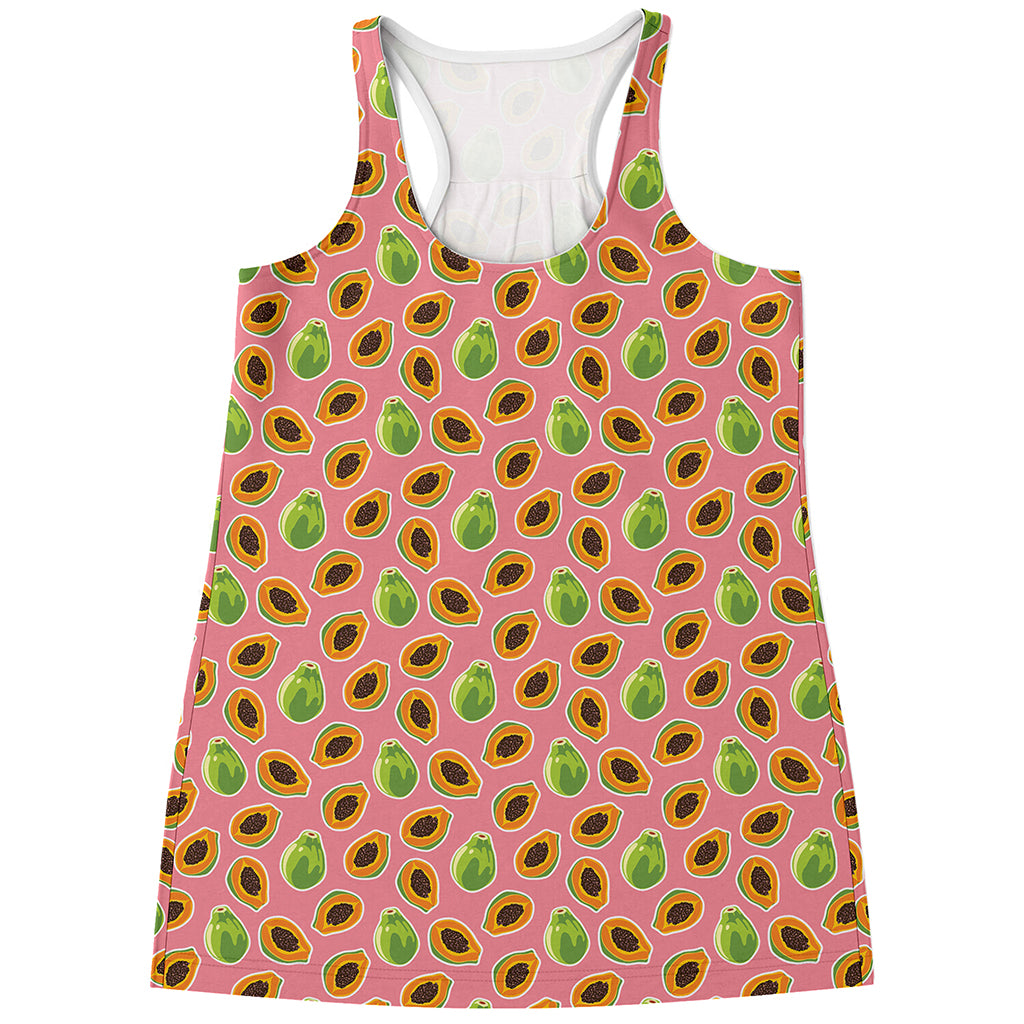 Cute Papaya Pattern Print Women's Racerback Tank Top