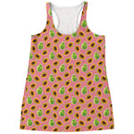 Cute Papaya Pattern Print Women's Racerback Tank Top