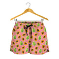 Cute Papaya Pattern Print Women's Shorts