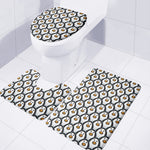 Cute Penguin Face Pattern Print 3 Piece Bath Mat Set
