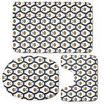 Cute Penguin Face Pattern Print 3 Piece Bath Mat Set