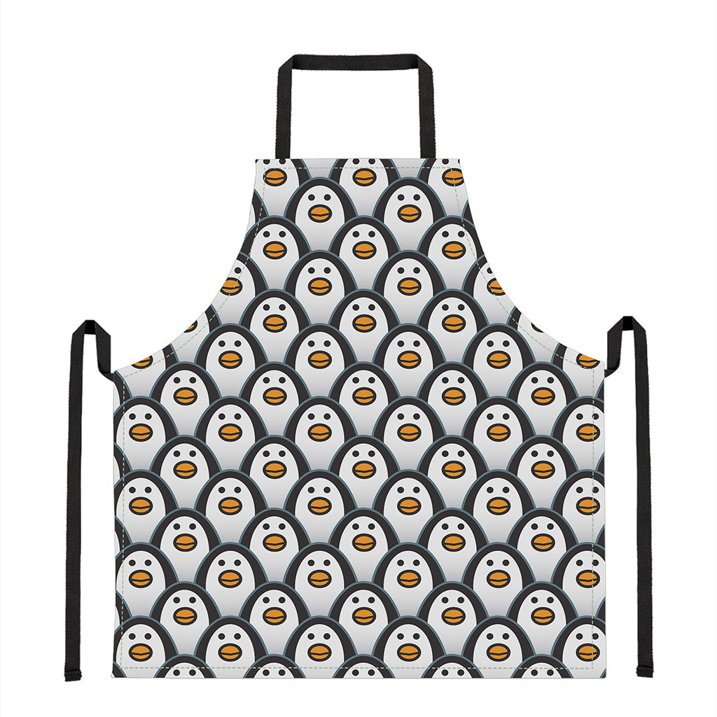 Cute Penguin Face Pattern Print Apron