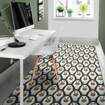 Cute Penguin Face Pattern Print Area Rug
