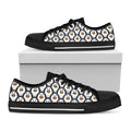 Cute Penguin Face Pattern Print Black Low Top Sneakers