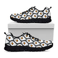 Cute Penguin Face Pattern Print Black Running Shoes
