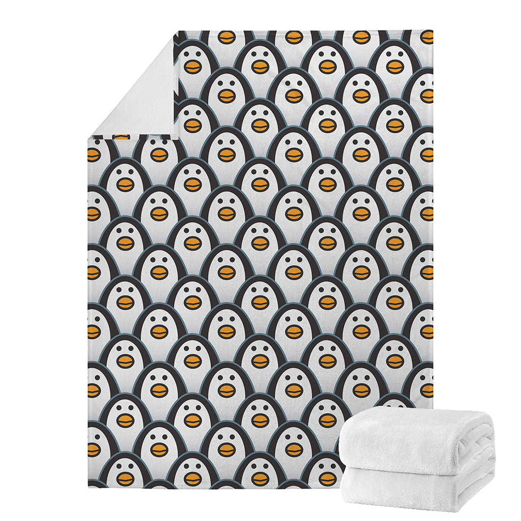 Cute Penguin Face Pattern Print Blanket