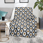 Cute Penguin Face Pattern Print Blanket