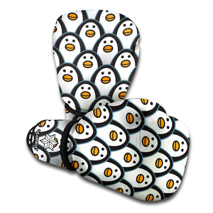 Cute Penguin Face Pattern Print Boxing Gloves