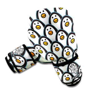 Cute Penguin Face Pattern Print Boxing Gloves