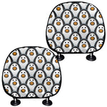 Cute Penguin Face Pattern Print Car Headrest Covers