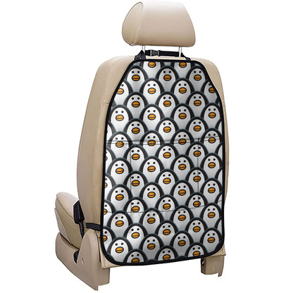 Cute Penguin Face Pattern Print Car Seat Organizers