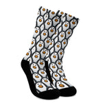 Cute Penguin Face Pattern Print Crew Socks