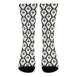 Cute Penguin Face Pattern Print Crew Socks