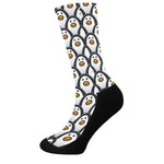 Cute Penguin Face Pattern Print Crew Socks