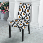 Cute Penguin Face Pattern Print Dining Chair Slipcover