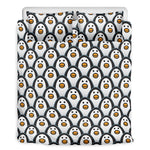 Cute Penguin Face Pattern Print Duvet Cover Bedding Set