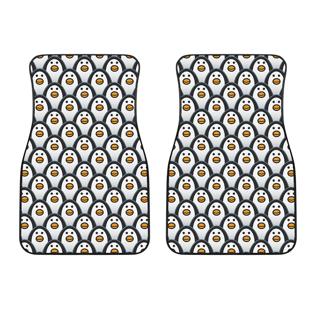 Cute Penguin Face Pattern Print Front Car Floor Mats