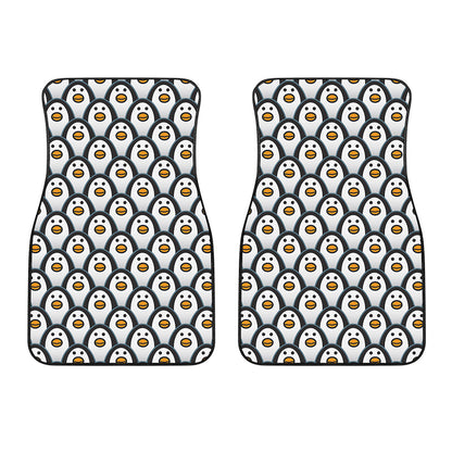 Cute Penguin Face Pattern Print Front Car Floor Mats
