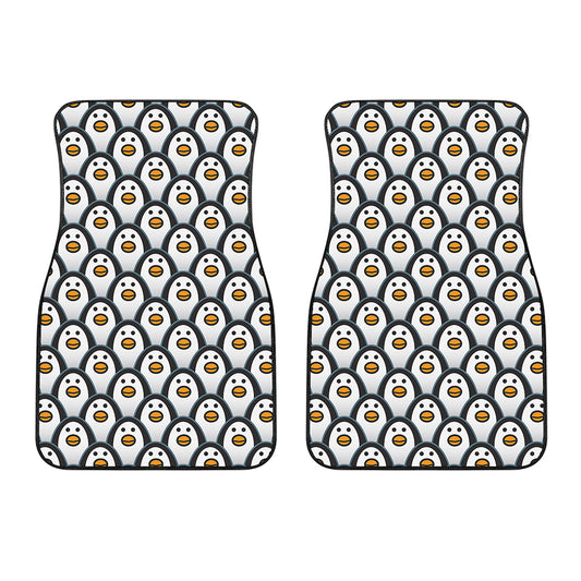 Cute Penguin Face Pattern Print Front Car Floor Mats