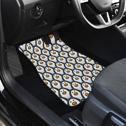 Cute Penguin Face Pattern Print Front Car Floor Mats