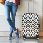 Cute Penguin Face Pattern Print Luggage Cover