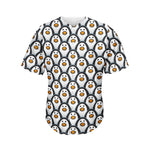 Cute Penguin Face Pattern Print Men's Baseball Jersey