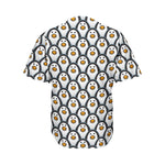 Cute Penguin Face Pattern Print Men's Baseball Jersey