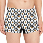 Cute Penguin Face Pattern Print Men's Boxer Briefs