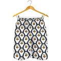 Cute Penguin Face Pattern Print Men's Shorts