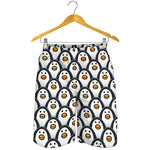 Cute Penguin Face Pattern Print Men's Shorts
