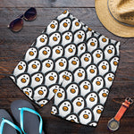 Cute Penguin Face Pattern Print Men's Shorts