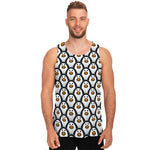 Cute Penguin Face Pattern Print Men's Tank Top