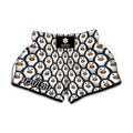 Cute Penguin Face Pattern Print Muay Thai Boxing Shorts