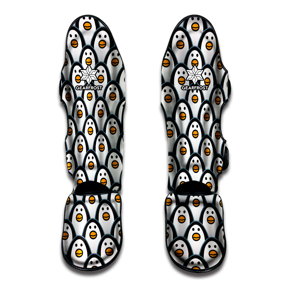 Cute Penguin Face Pattern Print Muay Thai Shin Guard