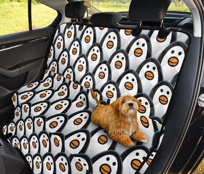 Cute Penguin Face Pattern Print Pet Car Back Seat Cover
