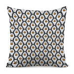Cute Penguin Face Pattern Print Pillow Cover