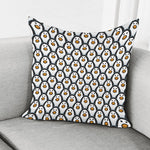 Cute Penguin Face Pattern Print Pillow Cover
