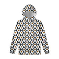 Cute Penguin Face Pattern Print Pullover Hoodie
