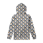 Cute Penguin Face Pattern Print Pullover Hoodie