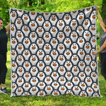 Cute Penguin Face Pattern Print Quilt