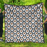 Cute Penguin Face Pattern Print Quilt