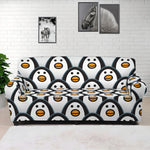 Cute Penguin Face Pattern Print Sofa Cover