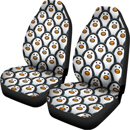 Cute Penguin Face Pattern Print Universal Fit Car Seat Covers