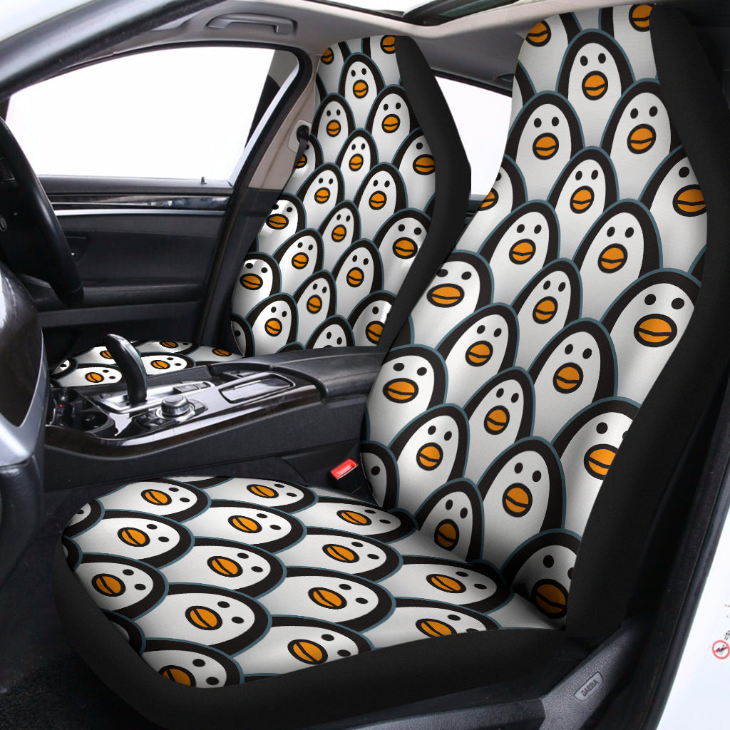 Cute Penguin Face Pattern Print Universal Fit Car Seat Covers