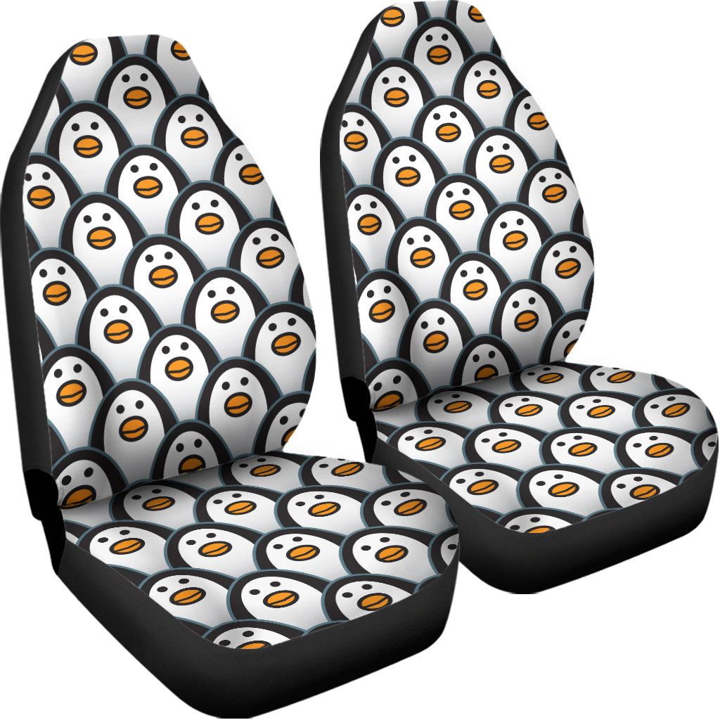 Cute Penguin Face Pattern Print Universal Fit Car Seat Covers