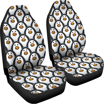 Cute Penguin Face Pattern Print Universal Fit Car Seat Covers