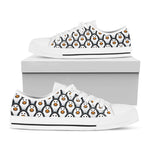 Cute Penguin Face Pattern Print White Low Top Shoes