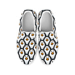 Cute Penguin Face Pattern Print White Slip On Shoes