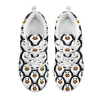 Cute Penguin Face Pattern Print White Sneakers