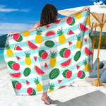 Cute Pineapple Watermelon Pattern Print Beach Sarong Wrap